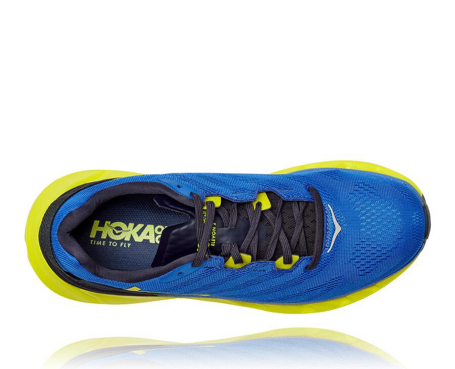 Running Shoes Mens - Hoka One One Elevon 2 - Blue/Green - TQBMXRH-51